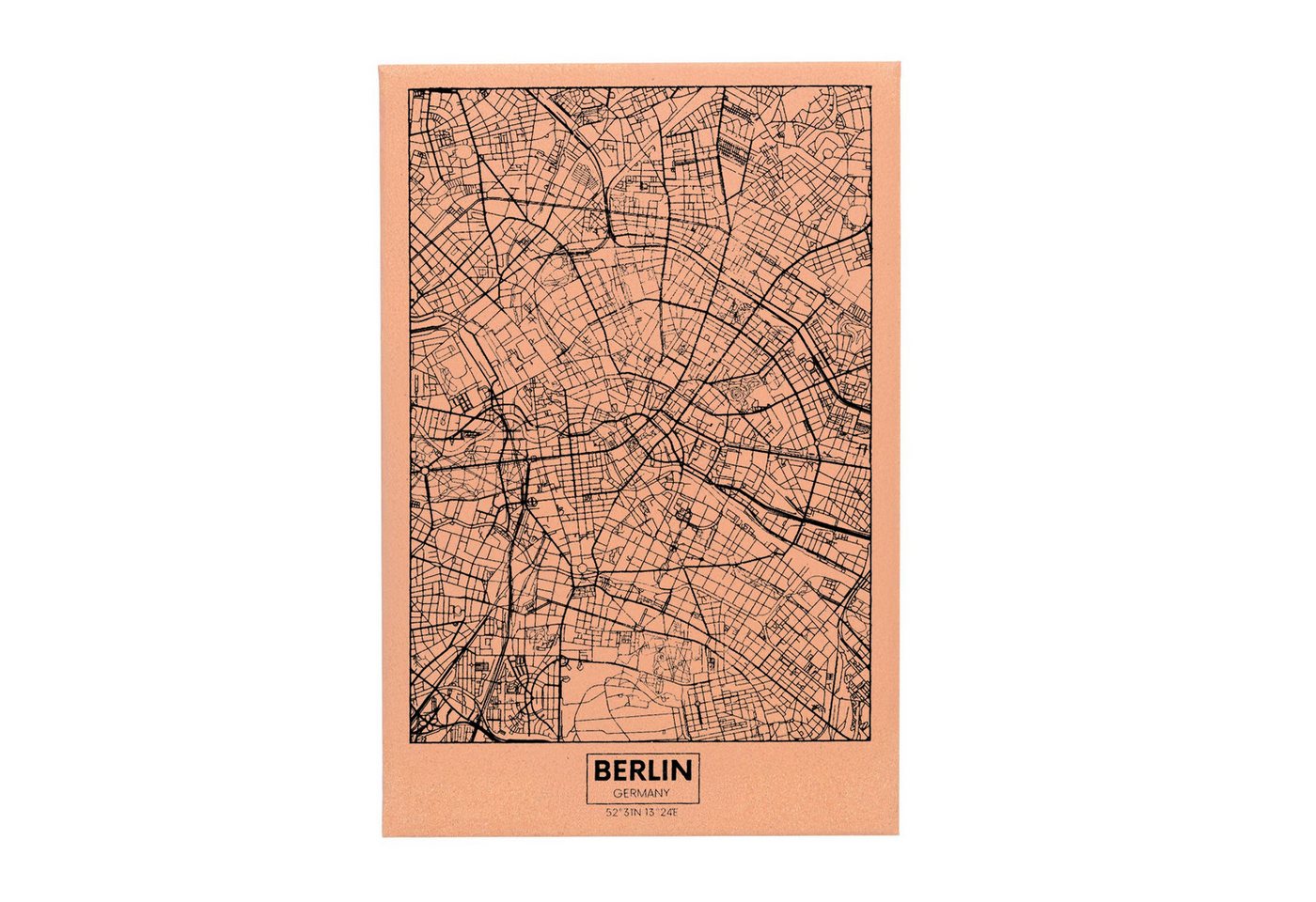 UNUS HOME Wanddekoobjekt Kork Wandbild Weltkarte 61x41 cm Pinnwand aus Naturkork (Wandbild Kork Berlin) von UNUS HOME