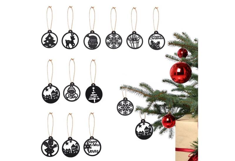 UNUS HOME Weihnachtsbaumkugel Weihnachtsanhänger 12er verschiedene Design Set, Christbaumschmuck Weihnachtsanhänger Weihnachtsbaumschmuck von UNUS HOME