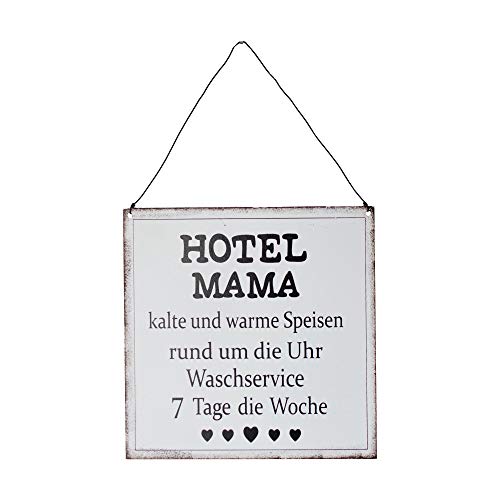 Metallschild Hotel Mama Deko lustiger Spruch Vintage Look Blechschild für Hauseingang Geschenkidee Muttertag Geburtstag Weihnachten von UNUS