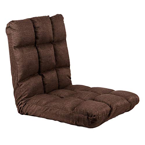 UNUS Bodenstuhl Sitzkissen mit Verstellbarer Rückenlehne - ideal als Meditationsstuhl Lesestuhl oder Stadionstuhl - braun von UNUS