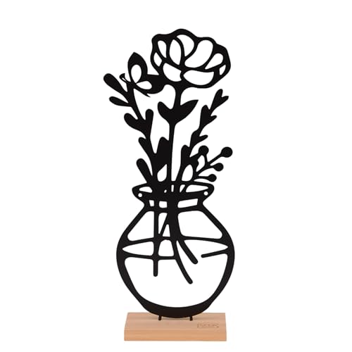 UNUS Aufsteller Vase mit Cosmea Blume in schwarz von UNUS