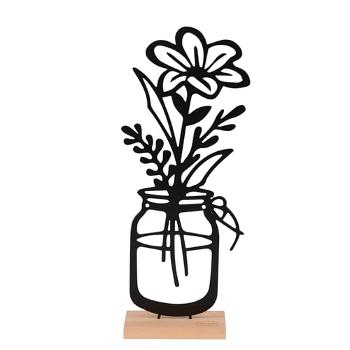 UNUS Aufsteller Vase mit Blume Peonia in schwarz von UNUS