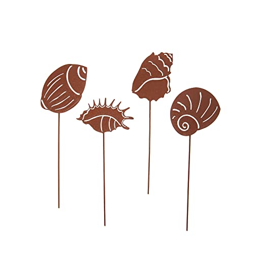 UNUS Gartenstecker Rost Muscheln im 4er Set von UNUS