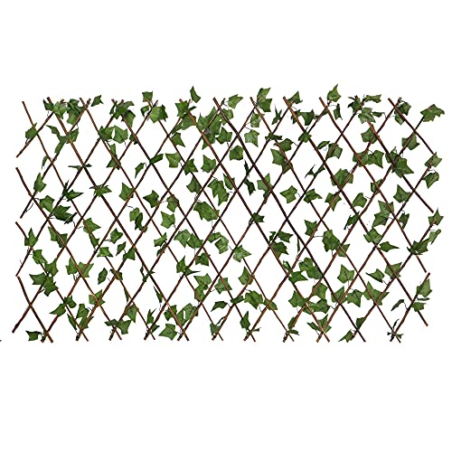 UNUS Garden Rankgitter Deko Sichtschutz Weide, künstliche Hecke mit Blättern, 100x200cm von UNUS
