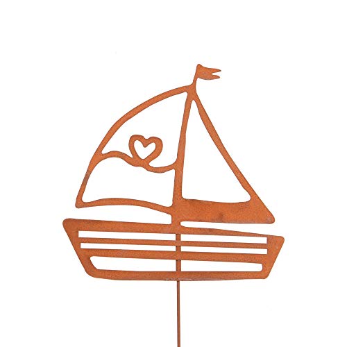 UNUS Gartenstecker Rost Segelboot Mittel von UNUS