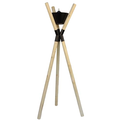 UNUS Gartenfackel Blumenampel Dreibein aus Holz Blumenständer Ölfackel nachfüllbar draußen Outdoor von UNUS