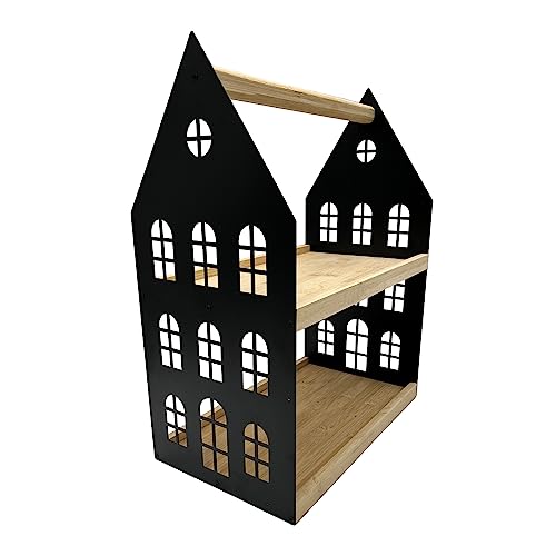 UNUS Home Etagere 2 Etagen mit Griff, für Obst, Frühstück, Wurst und Käse, Getränke und Desserts, Tablett aus Bambus Holz, Gestell aus Metall von UNUS