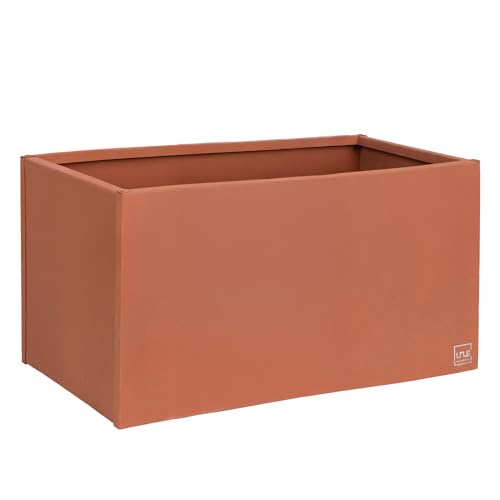 UNUS Pflanzkübel Pflanzgefäß Hochbeet rechteckig 80x40x40cm Rostoptik wetterfest modern eckig rechteckig Blumenkübel Pflanzkasten für Garten Terrasse Balkon von UNUS