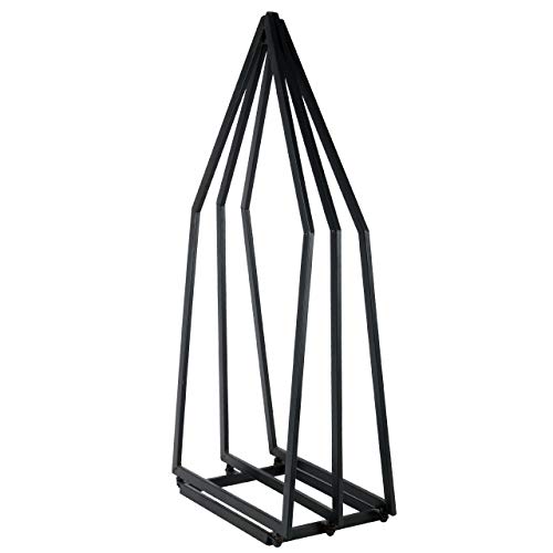 UNUS Kaminholzregal Metall schwarz für Außen und Innen, Kaminholzständer 49 x 103 x 26 cm von UNUS