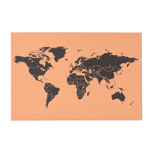 UNUS Kork Wandbild Weltkarte 60x40 cm Pinnwand aus Naturkork mit Stecknadeln Wanddeko zum Markieren von Reisen, Motiv Weltkarte, auch als Stadtkarte erhältlich (z. B. Paris, Berlin, New York, London) UNUS Kork Wandbild Weltkarte 60x40 cm Pinnwand aus Naturkork mit Stecknadeln Wanddeko zum Markieren von Reisen, Motiv Weltkarte, auch als Stadtkarte erhältlich (z. B. Paris, Berlin, New York, London) von UNUS