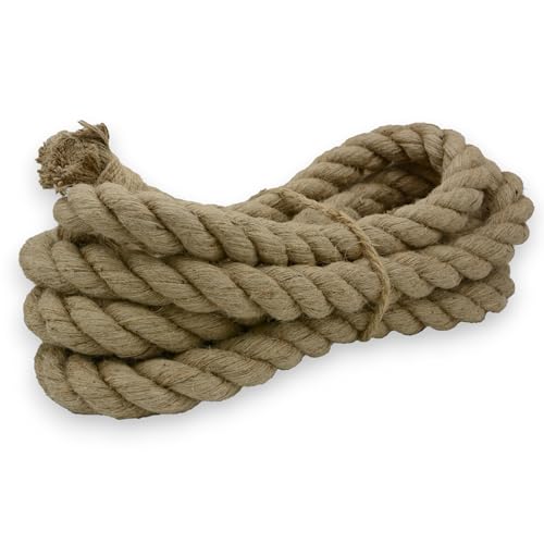 UNUS Naturfaser-Seil Juteseil gedreht Tauwerk Jute Tau Seil Tauziehen Absperrseil Handlauf 20mm 5m von UNUS