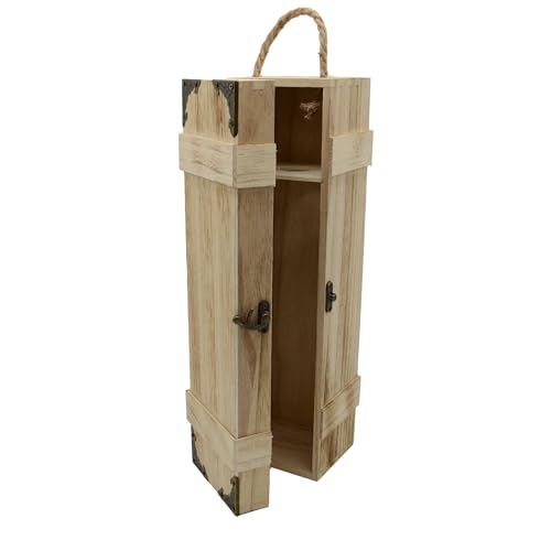 UNUS Weinbox Holz Natur geflammt Ornamente 1 Flasche von UNUS