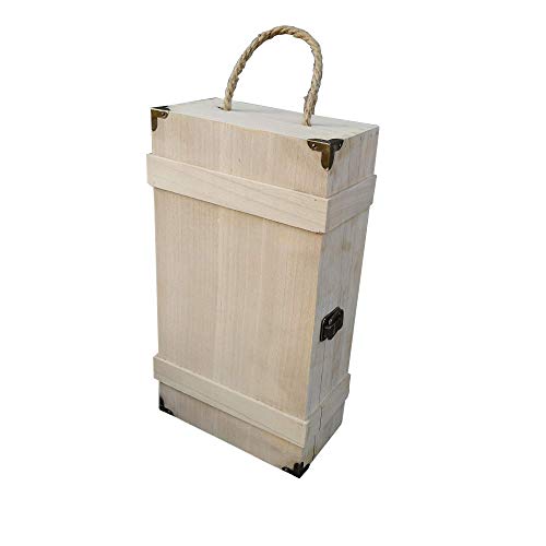 UNUS Weinbox Holz mit Metall Scharniere u Seilgriff 2 Flaschen von UNUS