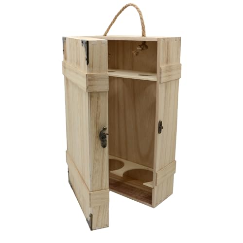 UNUS Weinkiste für 2 Flaschen, geflammtes Holz, Vintage Weinkiste mit Deckel und Trageseil, Elegante Flaschenkiste als Weinverpackung, Geschenkbox, Geschenkverpackung von Weinflaschen UNUS Weinkiste für 2 Flaschen, geflammtes Holz, Vintage Weinkiste mit Deckel und Trageseil, Elegante Flaschenkiste als Weinverpackung, Geschenkbox, Geschenkverpackung von Weinflaschen von UNUS