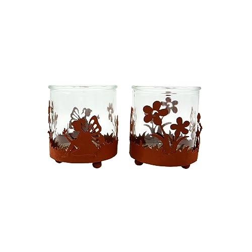 UNUS Windlichter 2er Set mit Fee & filigranen Blumen in Rostoptik - Für drinnen & draußen UNUS Windlichter 2er Set mit Fee & filigranen Blumen in Rostoptik - Für drinnen & draußen von UNUS