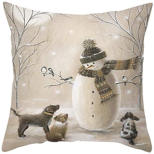 UNZYE Seidengewebe Kissenbezüge Japan Kissenhülle Blau Schneemann Kissenbezüge Natur Rechteckig Kissenhülle Abstrakt Premium-Luxus Zierkissenbezüge 1Pcs, 40x40 cm von UNZYE