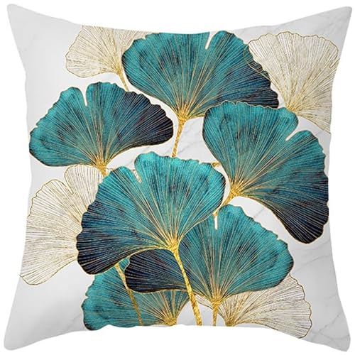 UNZYE Seidengewebe Kissenbezüge Wohnzimmer Kissenhülle XXL Ginkgo Biloba Kissenbezüge Rechteckig Kissenbezug XL Premium-Luxus Zierkissenbezüge 1Pcs, 40x40 cm von UNZYE