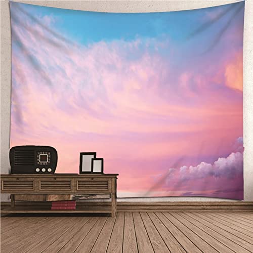 UNZYE Wandbehang Tuch Sehr Groß Wand Teppiche Klein Rosa Himmel Wandbehang Draußen Wanddekoration Family Rosa Art Deco Wanddecke Schlafzimmer Wohnzimmer 300x250CM von UNZYE