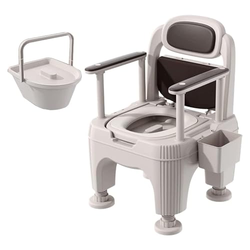 Commode Toilettenstuhl Nachtstuhl für Erwachsene Nachtkommoden mit Eimer, Toilettenstühle für Behinderte und ältere Menschen, Toilettengestell mit Sitz, Nachttopf für Erwachsene WEWYQSJXBXF-4328 von UNbit