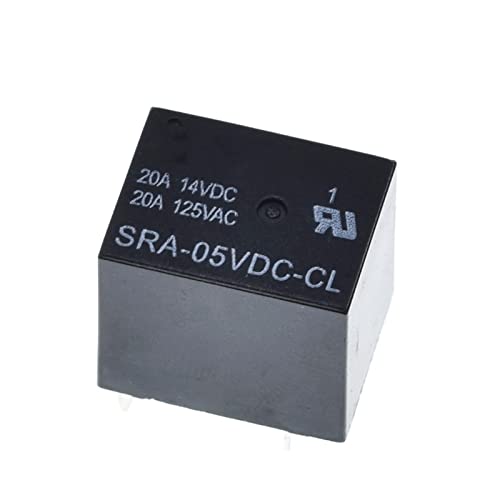 UNbit 10 Stück 5 V 12 V 24 V 20 A DC-Leistungsrelais SRA-05VDC-CL SRA-12VDC-CL SRA-24VDC-CL 5-poliges Leiterplattenrelais Relais (Color : Sra-05dc-cl Black) von UNbit