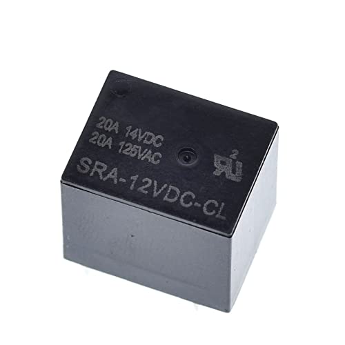 UNbit 10 Stück 5 V 12 V 24 V 20 A DC-Leistungsrelais SRA-05VDC-CL SRA-12VDC-CL SRA-24VDC-CL 5-poliges Leiterplattenrelais Relais (Color : Sra-12vdc-cl Black) von UNbit