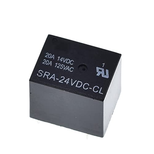 UNbit 10 Stück 5 V 12 V 24 V 20 A DC-Leistungsrelais SRA-05VDC-CL SRA-12VDC-CL SRA-24VDC-CL 5-poliges Leiterplattenrelais Relais (Color : Sra-24vdc-cl Black) von UNbit