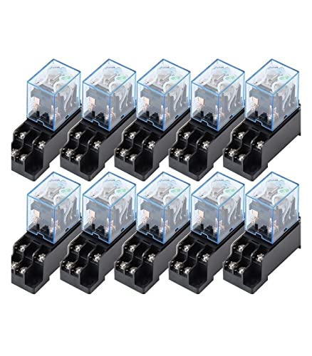 UNbit 10 Stück MY2P HH52P MY2NJ DC 12 V 24 V 36 V 48 V 110 V 220 V Spule Allzweck DPDT Micro Mini Relais mit Sockelsockel Relais (Size : DC 12V) von UNbit