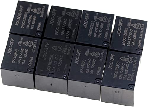 UNbit Relais 5 Stück 10 A Relais HF3FF – JQC – 3FF – 5 VDC – 1ZS 12 VDC – 1ZS 24 VDC – 1ZS 5-polig DIP5 HF- JQC-3FF – 5 V 9 V 12 V 24 V DC-Relais Relais (Size : 12V) von UNbit