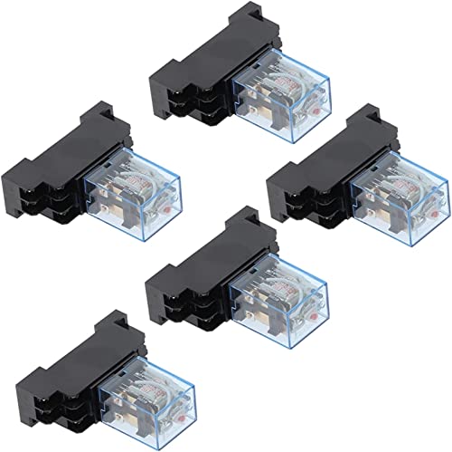 UNbit Relais 5set 12V 24V 36V 110V 220V 220V 10A Spulenleistungsrelais DPDT LY2NJ HH62P HHC68A-2Z mit Sockelsockel Relais (Size : DC 24V) von UNbit