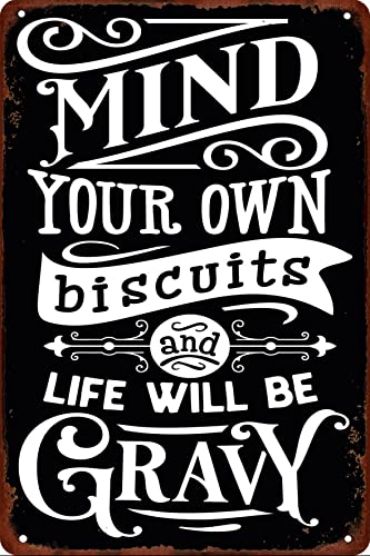 Metallschild im Vintage-Stil, Motiv: Mind Your Own Biscuits And Life Will Be Soße, Retro-Metall-Blechschild, Wanddekoration, Geschenk für Badezimmer, Restaurant, Bauernhof, Schlafzimmer, Café, Schule Metallschild im Vintage-Stil, Motiv: Mind Your Own Biscuits And Life Will Be Soße, Retro-Metall-Blechschild, Wanddekoration, Geschenk für Badezimmer, Restaurant, Bauernhof, Schlafzimmer, Café, Schule von UOAIUDT