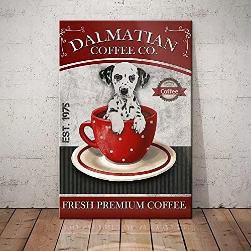 UOAIUDT Retro Dalmatiner Metall-Blechschild Dalmatiner Coffee Co. Frisches Premium-Kaffee-Poster, Vintage-Metallschild, Wanddekoration, Geschenk für Badezimmer, Restaurant, Bauernhof, Schlafzimmer UOAIUDT Retro Dalmatiner Metall-Blechschild Dalmatiner Coffee Co. Frisches Premium-Kaffee-Poster, Vintage-Metallschild, Wanddekoration, Geschenk für Badezimmer, Restaurant, Bauernhof, Schlafzimmer von UOAIUDT