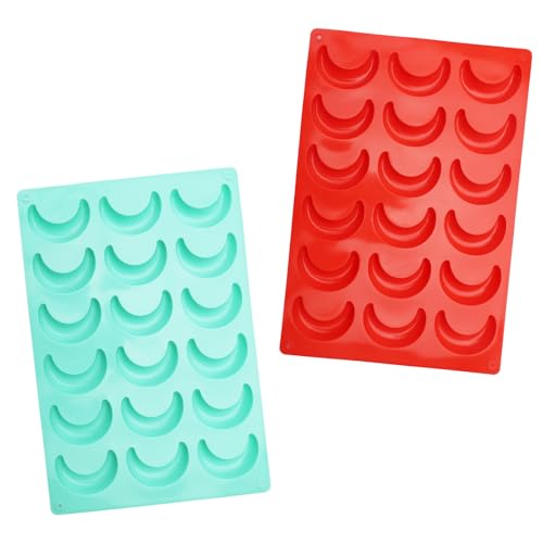 2 Stück Vanillekipferl Backform, 18 Mulden Backblech Vanillekipferl Silikonform für Vanillekipferl Cake Mould Chocolate Silikon Vanillekipferl Plätzchenform Backform Kuchenformen von UOCAI