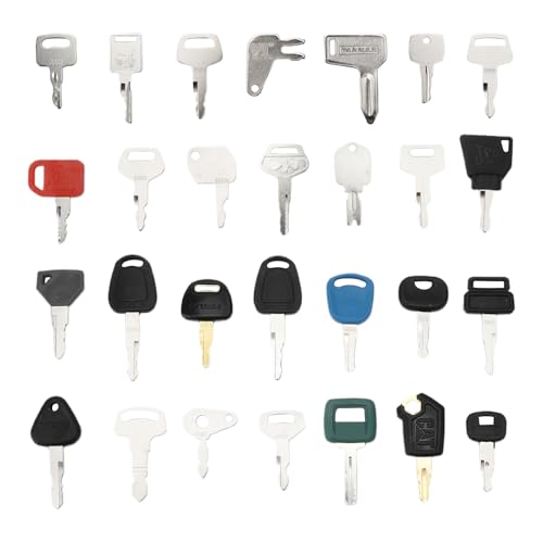 28 Stück Zündschlüssel Set, Ersatz Zündschlüssel Baumaschinen Schlüssel Set Traktor Zubehör Universal Baumaschinen Schlüssel Motor Excavator Construction Machinery Key Set von UOCAI