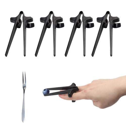 4-teilig Fingerstäbchen Snack Zange, Finger-Essstäbchen Hilfe & Gamer Snack Clip mit Chopsticks Finger Greifer Snack Fingerstäbchen Werkzeug für Büro Gaming Zuhause mit Edelstahl Obstgabel 4-teilig Fingerstäbchen Snack Zange, Finger-Essstäbchen Hilfe & Gamer Snack Clip mit Chopsticks Finger Greifer Snack Fingerstäbchen Werkzeug für Büro Gaming Zuhause mit Edelstahl Obstgabel von UOCAI