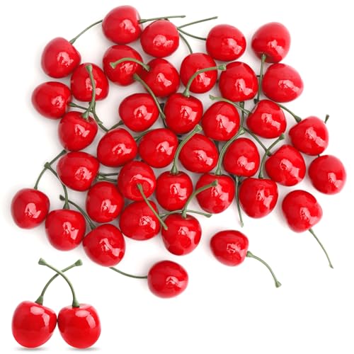 40 Stück künstliche Kirschen, Deko Kirschen, Deko Kunstkirsche, Simulation Kirschenmodell, Kirschen Verzierung, Tischdekoration Falsche Obstdeko Heim Küche Party Dekoration Schreibtisch Verzierung 40 Stück künstliche Kirschen, Deko Kirschen, Deko Kunstkirsche, Simulation Kirschenmodell, Kirschen Verzierung, Tischdekoration Falsche Obstdeko Heim Küche Party Dekoration Schreibtisch Verzierung von UOCAI