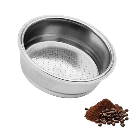 51mm Sieb Kaffeesieb Edelstahl, Espresso Sieb Filterkorb Siebträger Sieb Kaffeefilter Kompatibel mit Delonghi Kaffeefilterkorb Siebträgerfilterkorb, Zubehör für Espressomaschine, 8-10 g (1 Tasse) von UOCAI