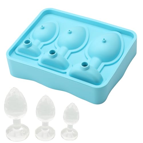 Silikon Analplug Shaped Eiswürfelform Lustig Backform Eiswürfelform Silikon Funny Puddingform Kuchenform Backform Neuheit Butt Plug geformt Eiswürfelschale für Eiswürfel DIY Zubehör von UOCAI