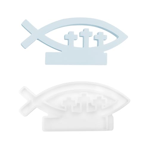 Silikonform Fisch Kommunion, Silikonformen GießFormen Kerzenhalter DIY Fisch Silikon Einschieber Giessformen Silikon Epoxidharz Formen für Kommunion Taufe Deko von UOCAI