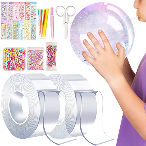 UOCAI 29 Stücke Nano Tape Bubbles Set, Wiederverwendbar Bubble Tape DIY,Blowing Bubble Tape,Bubble Tape Nano,Transparentes Mehrzweck-Plakatband, Nano Tape Bubble Craft Kit für Erwachsene Kinde von UOCAI