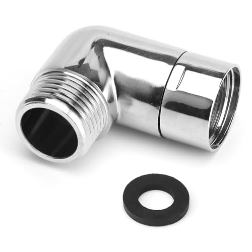 UOCAI Handbrause Adapter 90 Grad mit Dichtung, Gelenkstück Duschkopf Regendusche Duschkopf Adapter für 1/2 Zoll Duschschlauch Adapter, Kupfer Winkelstück für Duschfilteranschluss von UOCAI