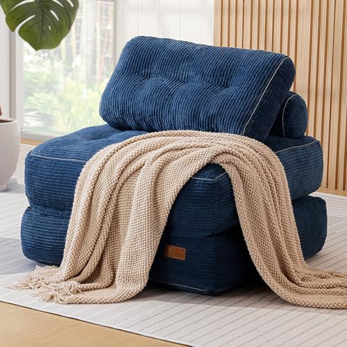 UODERS Schlafsofa 3-in-1 Faltbares Schlafsofa umwandelbarer Schlafsessel mit Kissen, Matratze mit Rückenstütze, tragbarer Stuhl-Bett-Komfortable Bodensofa-Lounge für Wohnzimmer Schlafzimmerr (Blau) UODERS Schlafsofa 3-in-1 Faltbares Schlafsofa umwandelbarer Schlafsessel mit Kissen, Matratze mit Rückenstütze, tragbarer Stuhl-Bett-Komfortable Bodensofa-Lounge für Wohnzimmer Schlafzimmerr (Blau) von UODERS
