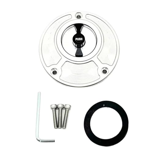 Keyless Motorrad Für 748 916 996 998 848 1098 S/R Monster SuperSports Alle Jahre Kraftstoff Gas Tank Cap Abdeckung Motorrad Tankdeckel(Silver Black) von UOEMCRTB