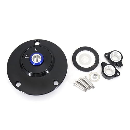UOEMCRTB Motorradzubehör CNC-Tankdeckelabdeckung Für Yamaha YZF R1 2000-2025 R1 M 2015-2025 YZF R6 2003-2020 YZF R7 2021-2025 Motorrad Tankdeckel(Black - Blue) von UOEMCRTB