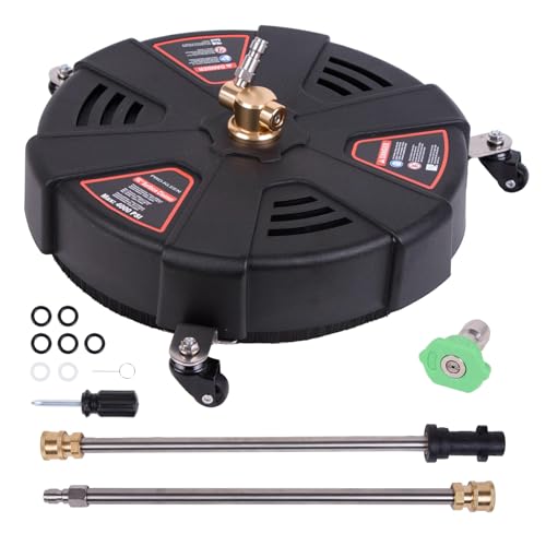 16" /13" Flächenreiniger für K-Serie K2 K3 K4 K5 K6 K7, 1/4" Schnellverbinder, Max.4000PSI Hochdruckreiniger Flächenreiniger, 2 Verlängerungsstangen, Terrassenreiniger (13 Zoll) von UOEONR