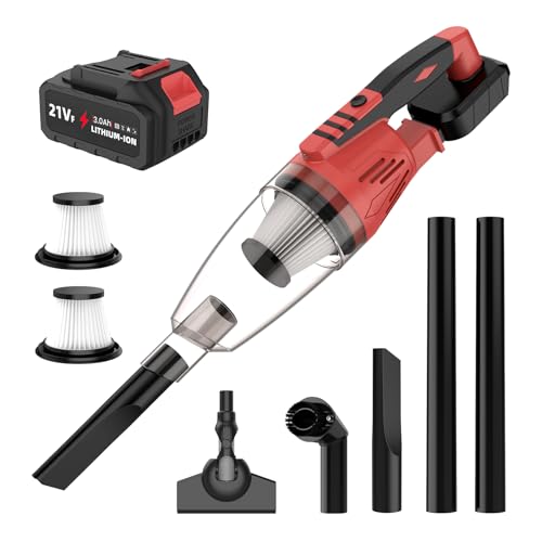 Akku-Handstaubsauger für Makita 18V Batterie, 20000Pa Handstaubsauger Akku mit Bodendüse, Fugendüse, Polsterdüse, 0,6 L Staubbehälter, Kabellos Staubsauger für Auto, Haus, Tierhaare (Rot*1 Akku) Akku-Handstaubsauger für Makita 18V Batterie, 20000Pa Handstaubsauger Akku mit Bodendüse, Fugendüse, Polsterdüse, 0,6 L Staubbehälter, Kabellos Staubsauger für Auto, Haus, Tierhaare (Rot*1 Akku) von UOEONR