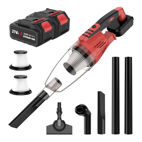 Akku-Handstaubsauger für Makita 18V Batterie, 20000Pa Handstaubsauger Akku mit Bodendüse, Fugendüse, Polsterdüse, 0,6 L Staubbehälter, Kabellos Staubsauger für Auto, Haus, Tierhaare (Rot*2 Akku) Akku-Handstaubsauger für Makita 18V Batterie, 20000Pa Handstaubsauger Akku mit Bodendüse, Fugendüse, Polsterdüse, 0,6 L Staubbehälter, Kabellos Staubsauger für Auto, Haus, Tierhaare (Rot*2 Akku) von UOEONR