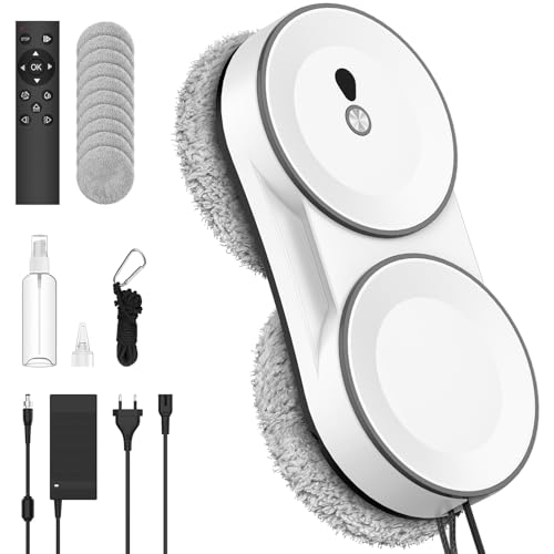 Fensterputzroboter, Intelligenter Fensterreinigungsroboter 5600 Pa mit 2 automatische Sprühfunktion, 3 Reinigungsmodi, Intelligente Pfadplanung und Randerkennung, Fernbedienung, für Glatte Oberflächen Fensterputzroboter, Intelligenter Fensterreinigungsroboter 5600 Pa mit 2 automatische Sprühfunktion, 3 Reinigungsmodi, Intelligente Pfadplanung und Randerkennung, Fernbedienung, für Glatte Oberflächen von UOEONR