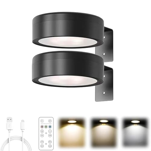 Picture Lights for Wall with 3 Color Temps,Bild Licht mit Fernbedienung,Kabellos Bilderleuchte,magnetisches LED Wiederaufladbar Malerei Licht,Bilderrahmen Licht Ohne Bohren,GemäLde Lampe ﻿ (Schwarz) von UOEONR