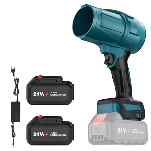 ﻿ ﻿ Turbo Gebläse für Makita Akku 18V,1050W Bürstenloses Schneefräse,32000RPM Jet Fan, Elektrische Staubgebläse Luftbläser zum Wegblasen von Laub, Schnee, Staub, Blaskraft (1 Batteries) von UOEONR