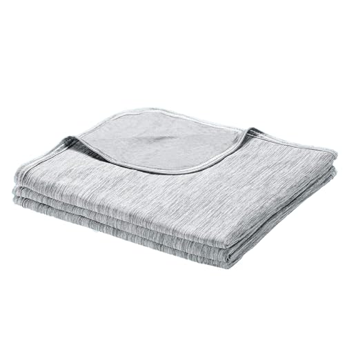 UOEONR Kühldecke 150x200 cm,Sommerdecke Bambus Viskose,2 in 1 Doppelseitige Sommerdecke Q-Max>0,5, Atmungsaktiv Leichte Bettdecke,Selbstkühlende Decke für heiße Schläfer (Grey) von UOEONR
